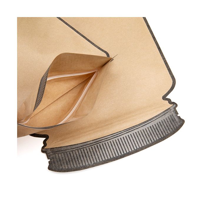 Doypack en kraft en forme de bocal 152x79x254 mm - 100 pièces