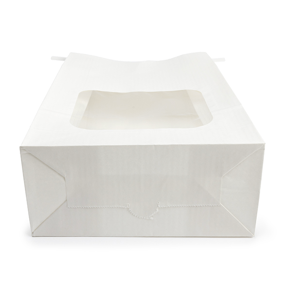 Sacs Kraft Blancs avec Fenêtre et Fermeture Tin-Tie 15,2x7x26,7cm - 100 pcs