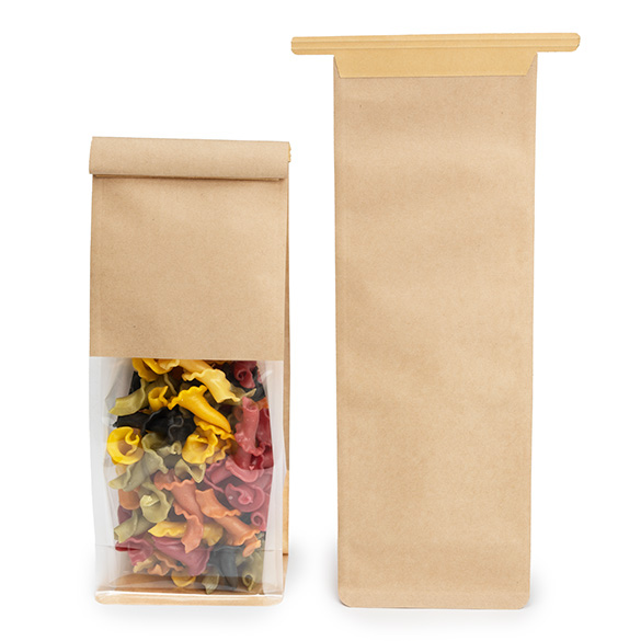 Sacs à Fond Plat Kraft avec Fermeture Tin-Tie 8,9x6,4x25,4cm - 100 pcs