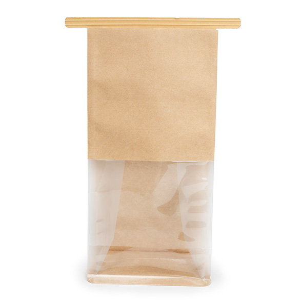 Sacs à Fond Plat Kraft avec Fermeture Tin-Tie 10,2x6,4x20,3cm - 100 pcs