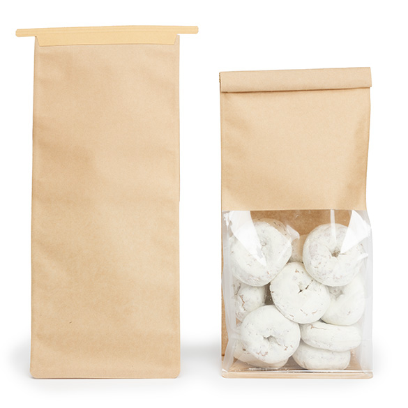 Sacs à Fond Plat Kraft avec Fermeture Tin-Tie 12,7x7,6x30,5cm - 100 pcs