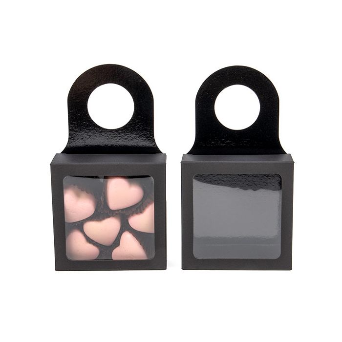 Boîte noire en kraft avec fenêtre 9 x 3 x 9 cm (25 pièces)