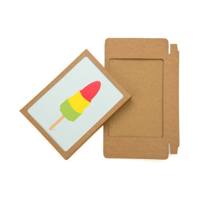 Kraft Boxes White cut out window 137x22x187mm