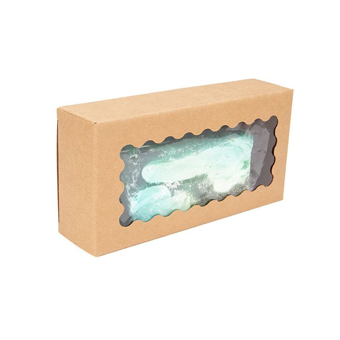 Boite Kraft avec Fenêtre Ondulée 70x37x140 mm - 25 pièces