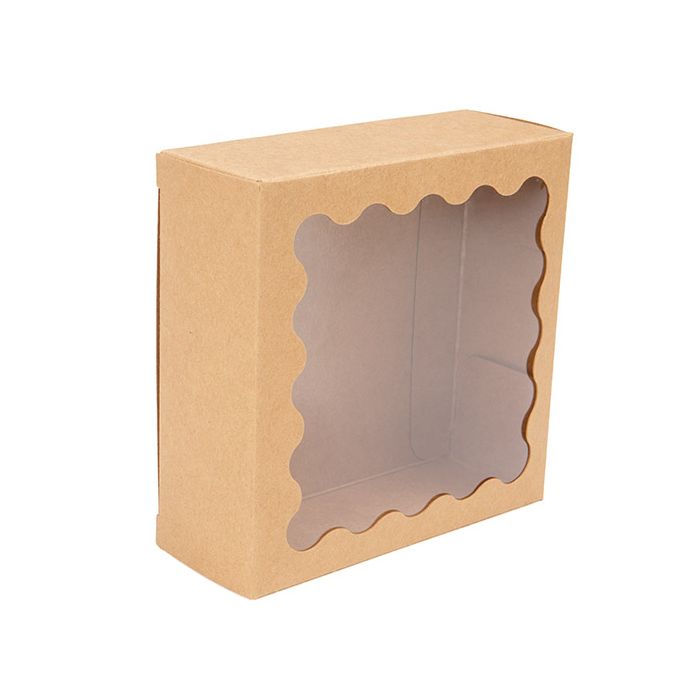 Kraft Boxes With Scalloped window 108x41x108 mm