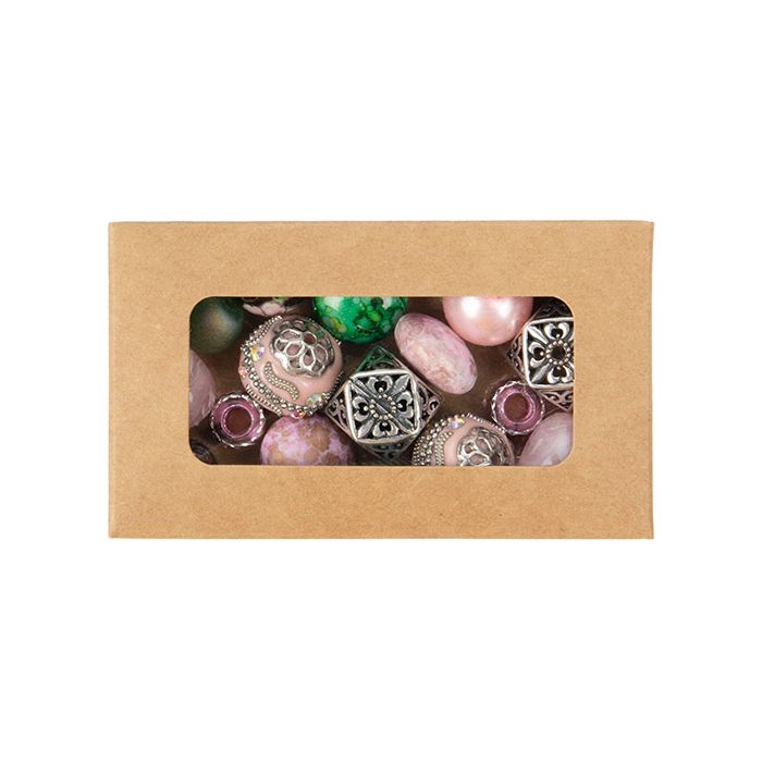 Boite Kraft avec Fenêtre 54x13x92 mm - 25 pièces