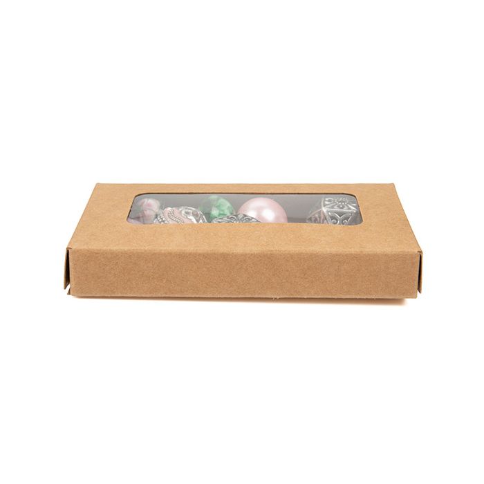Boite Kraft avec Fenêtre 54x13x92 mm - 25 pièces