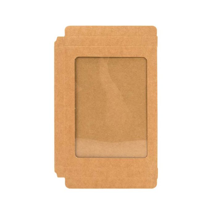 Boîte en papier kraft avec fenêtre et feuille en PET insérée A7 - 25 Pieces 137 x 13 x 187 mm
