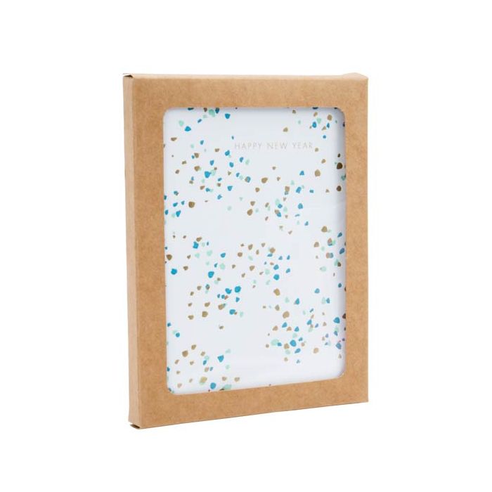 Boîte en papier kraft avec fenêtre et feuille en PET insérée 115 x 13 x 150 mm - 25 pièces