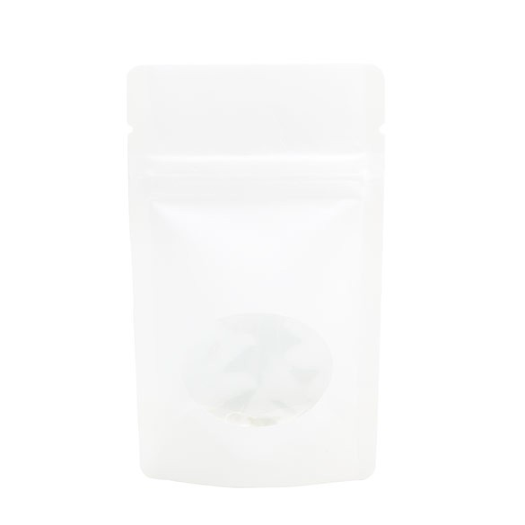 Doypack en papier Kraft blanc avec fenêtre ovale