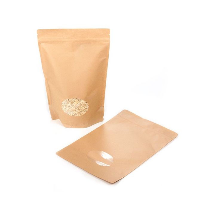 Doypack en papier Kraft 23x12x34.5cm - 100 pcs