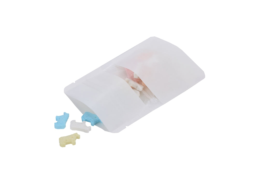 Sachets Doypack en Kraft Blanc | 28 Grammes | 8x5x13 cm - 100 pcs