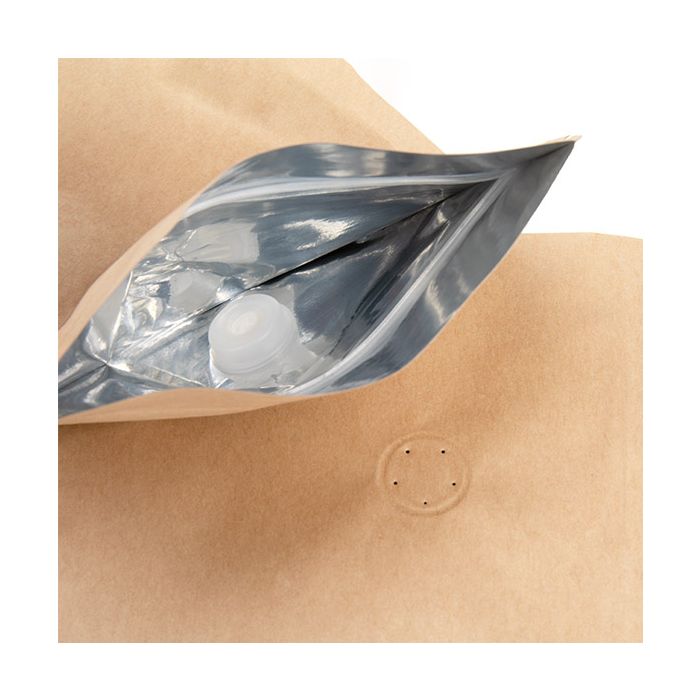 Pochettes Doypack en kraft 13 x 7,9 x 20,6 cm avec valve (100 pièces)