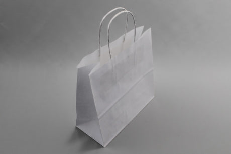 Paper Carry Bags White 140+80x210mm 