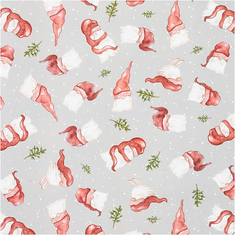 Gift wrap, Santa with a large hat, W: 70 cm, 80 g, 2 m/ 1 roll [HOB