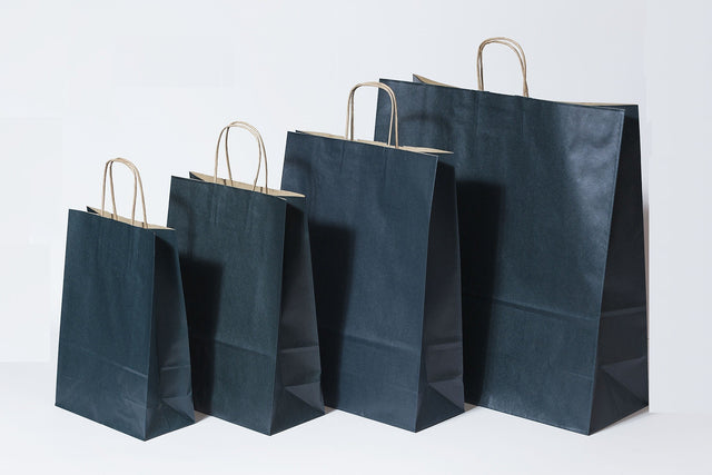 Paper Carry Bags Dk Blue 320+120x410mm 