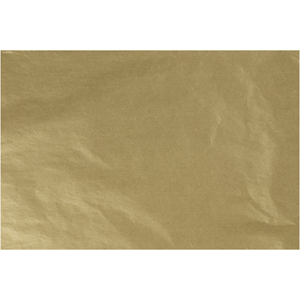 Papier de soie or, Feuilles 50x70 cm, 14 g, 25Feuilles