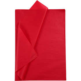 Papier de soie Rouge, Feuilles 50x70 cm, 14 g, 25Feuilles