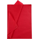 Papier de soie Rouge, Feuilles 50x70 cm, 14 g, 25Feuilles