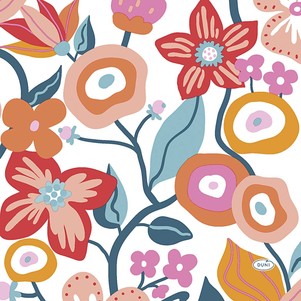 Table Napkins, Mexican Flowers, size 33x33 cm 