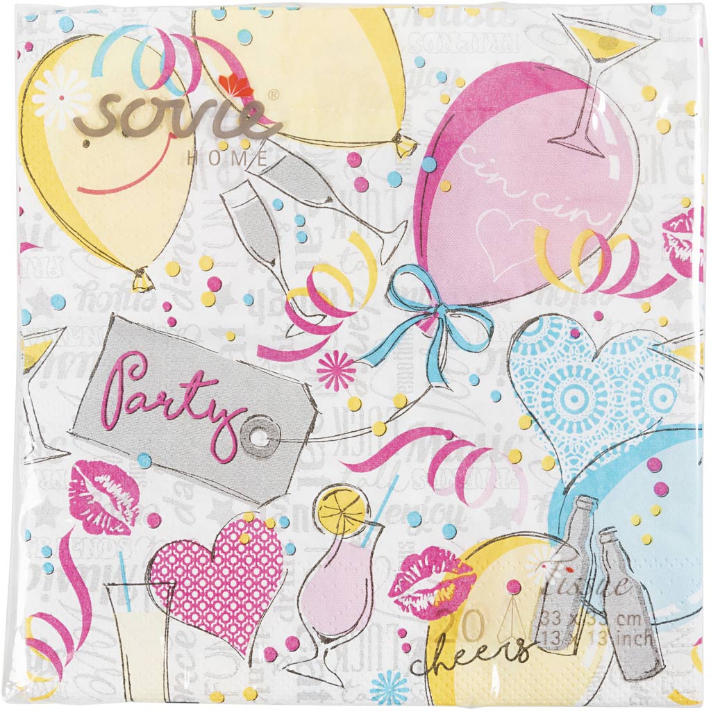 Serviettes de table, taille 33x33 cm, 20pcs
