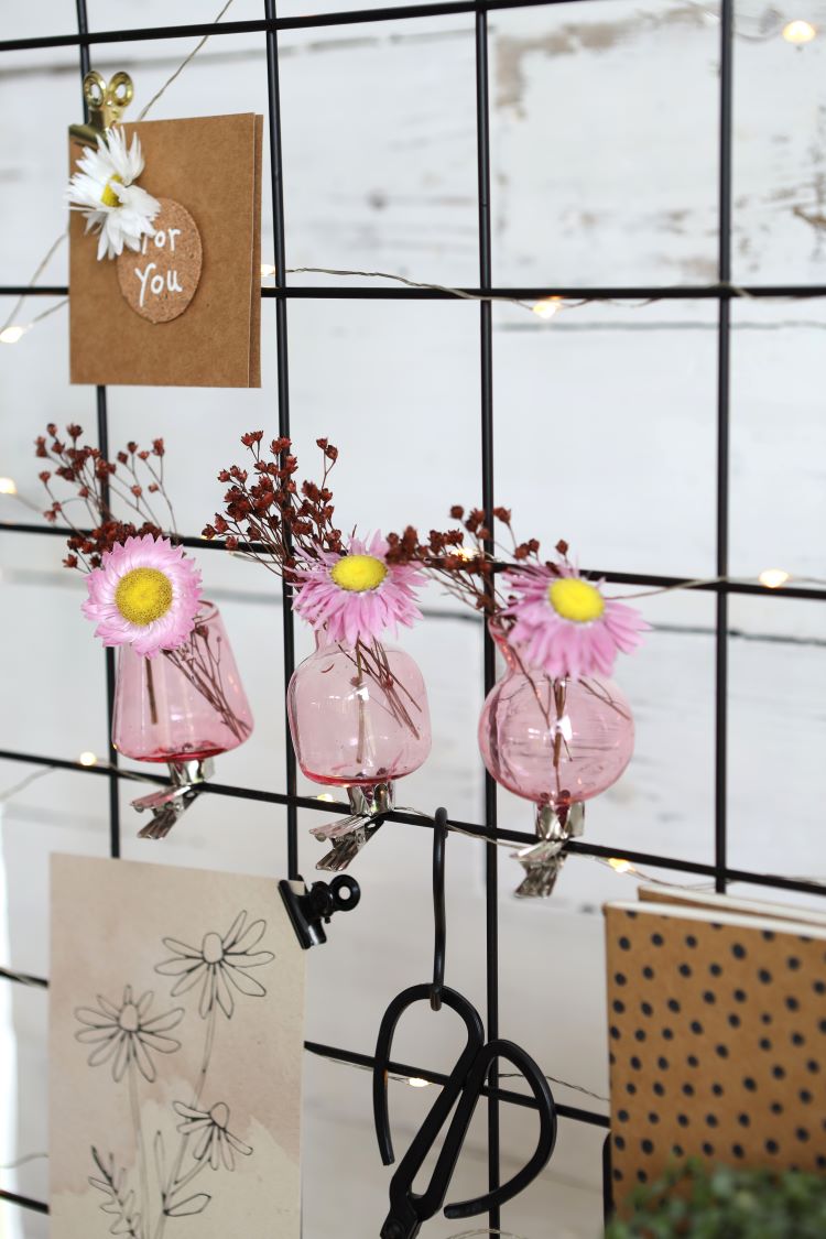 Vases on clip assorted of 3 pieces Pink - Packlinq