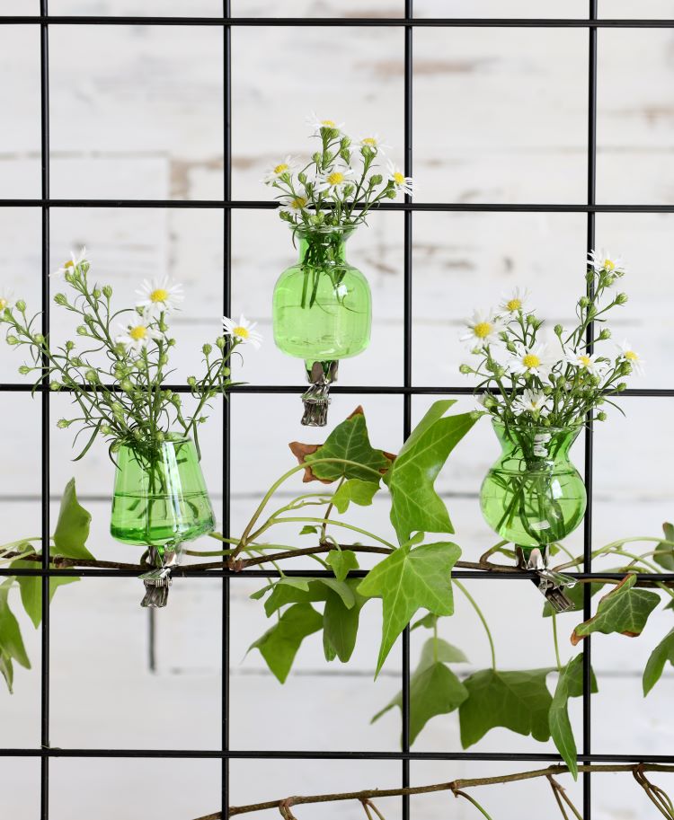 Vases on clip assortment of 3 pieces Green - Packlinq