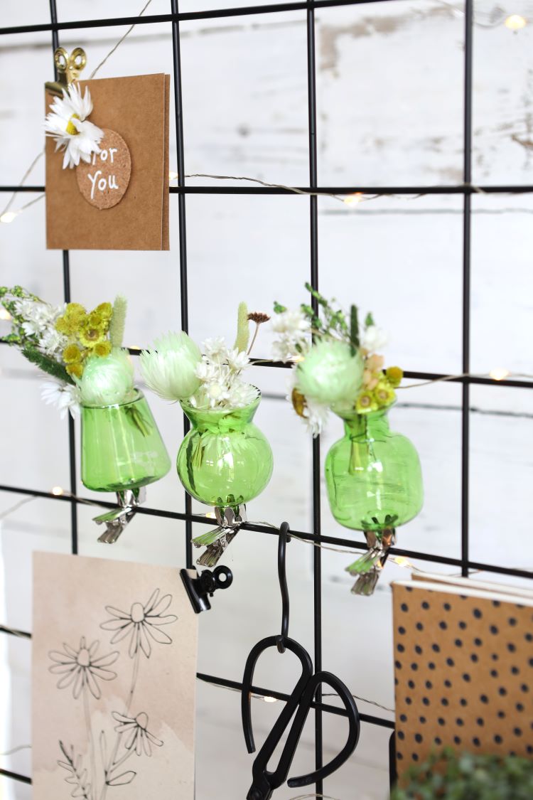 Vases on clip assortment of 3 pieces Green - Packlinq