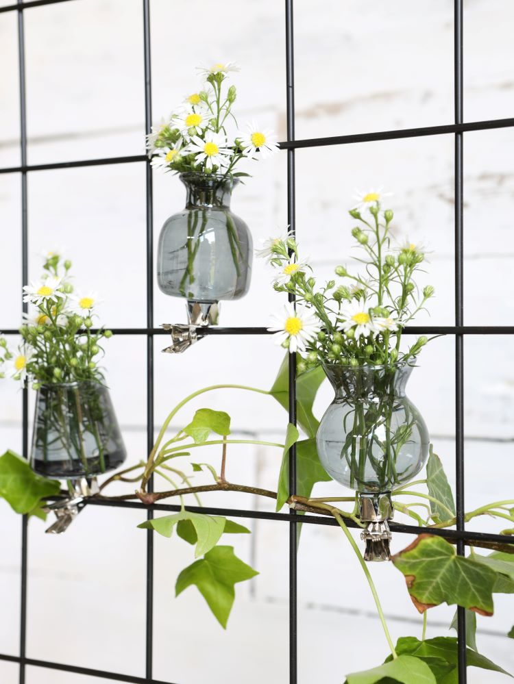 Vases on clip assortment of 3 pieces Grey - Packlinq