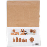 Maison et Arbre en cartons, H: 5,7-10 cm cm, 1 set