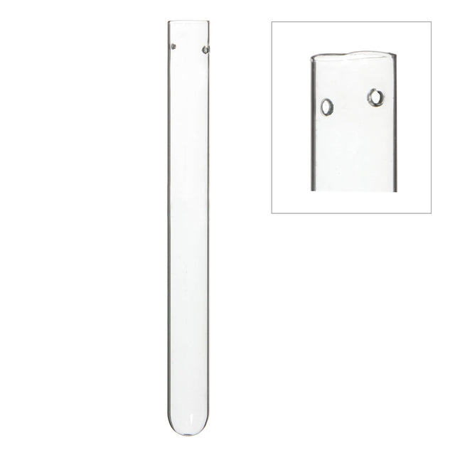 Glass Test tube 2cm diameter 20cm high, with 2 holes 