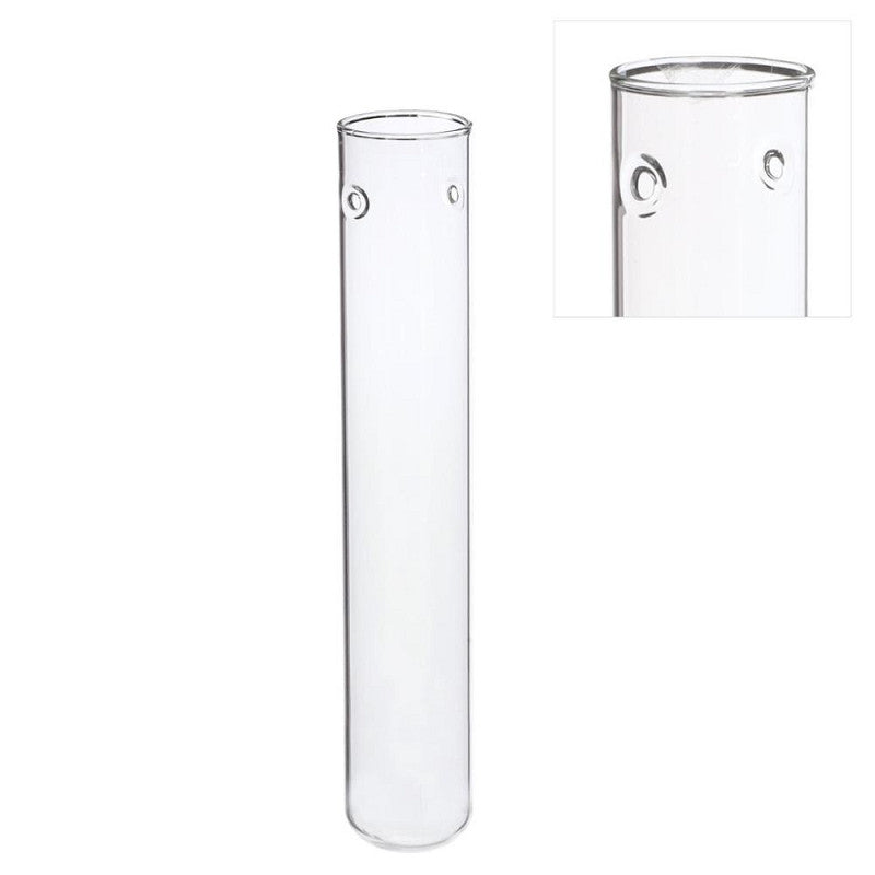 Tube à essai en verre Ø 3 cm, H. 20 cm, avec 2 trous - 6 pièces