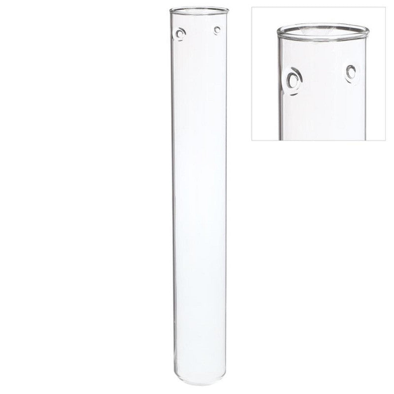Tube à essai en verre Ø 3 cm, H. 28 cm, avec 2 trous - 6 pièces