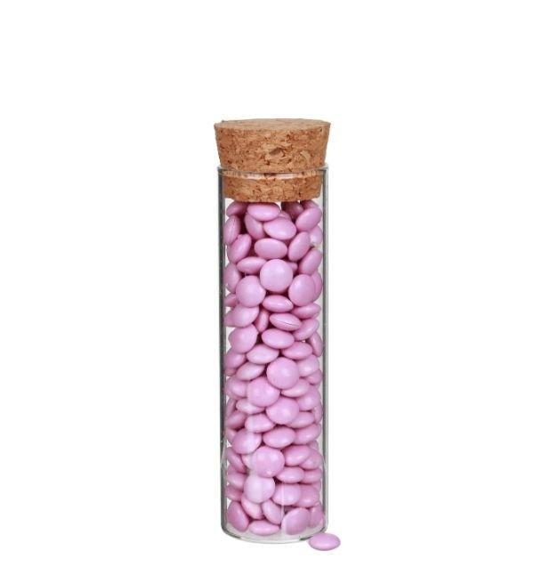Tube en verre avec bouchon de liège, 30x100mm - 12 pcs