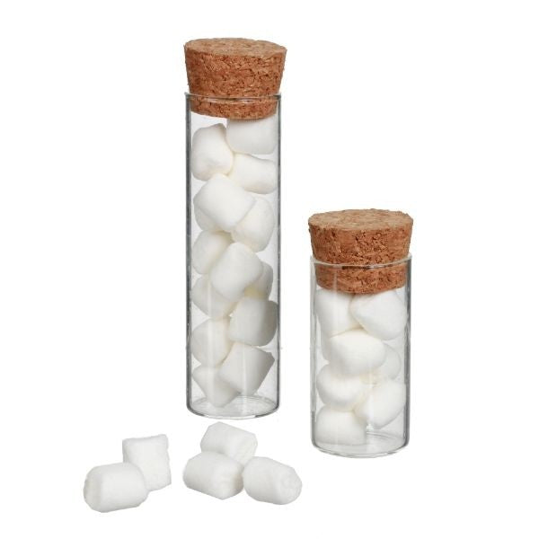 Tube en verre avec bouchon de liège, 30x100mm - 12 pcs