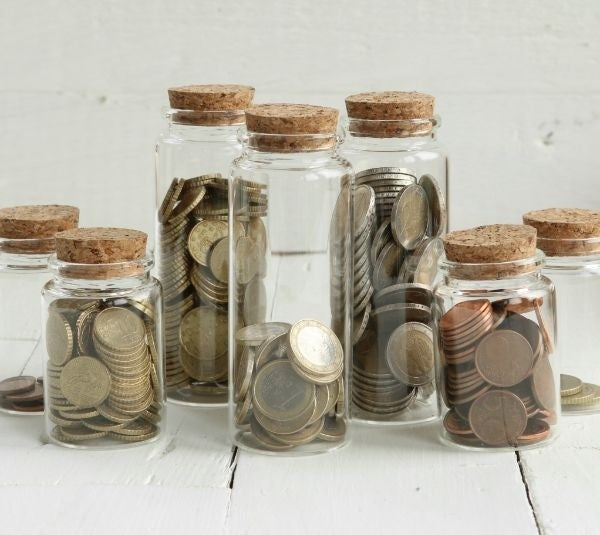 Pot cylindrique en verre avec bouchon de liège, 45x125mm