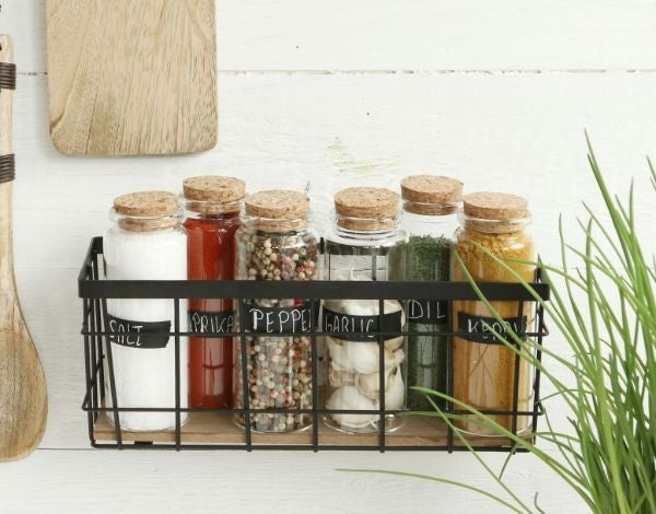 Pot cylindrique en verre avec bouchon de liège, 45x125mm