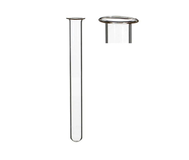 Glass Test tube 15mm diameter 100mm high, with ring 