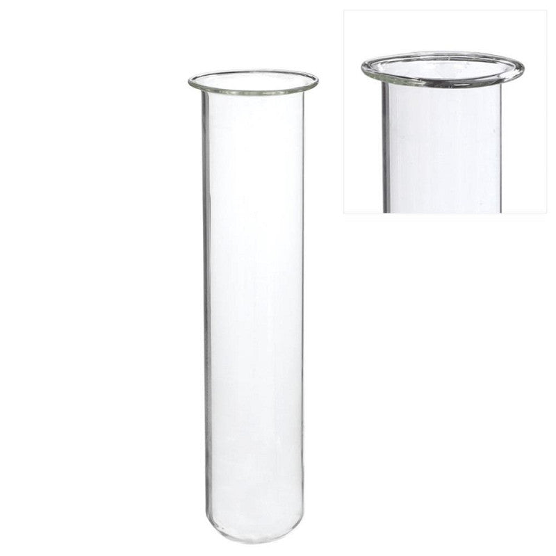 Tube à essai en verre Ø 4 cm, H. 20 cm, avec anneau Ø 5 cm - 6 pièces