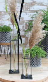 Cylinder vase in metal holder 17.5cm high - Packlinq