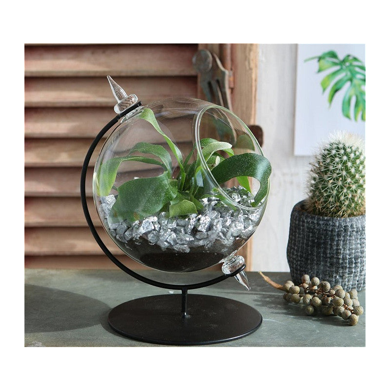 Globe en verre pour bougie chauffe-plat avec support Ø 15 cm, H. 21 cm - 1 pièce