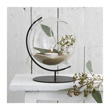 Globe en verre pour bougie chauffe-plat avec support Ø 15 cm, H. 21 cm - 1 pièce