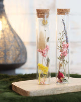 Glass tube with 2 different dried flowers Ø3cm - Packlinq