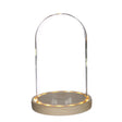 Glass Dome with LED, wooden base Ø14cm 