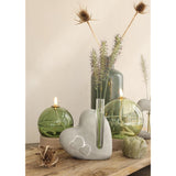 Cœur en ciment avec tube en verre L. 4,5 x l. 13 x H. 14,6 cm - 6 pièces