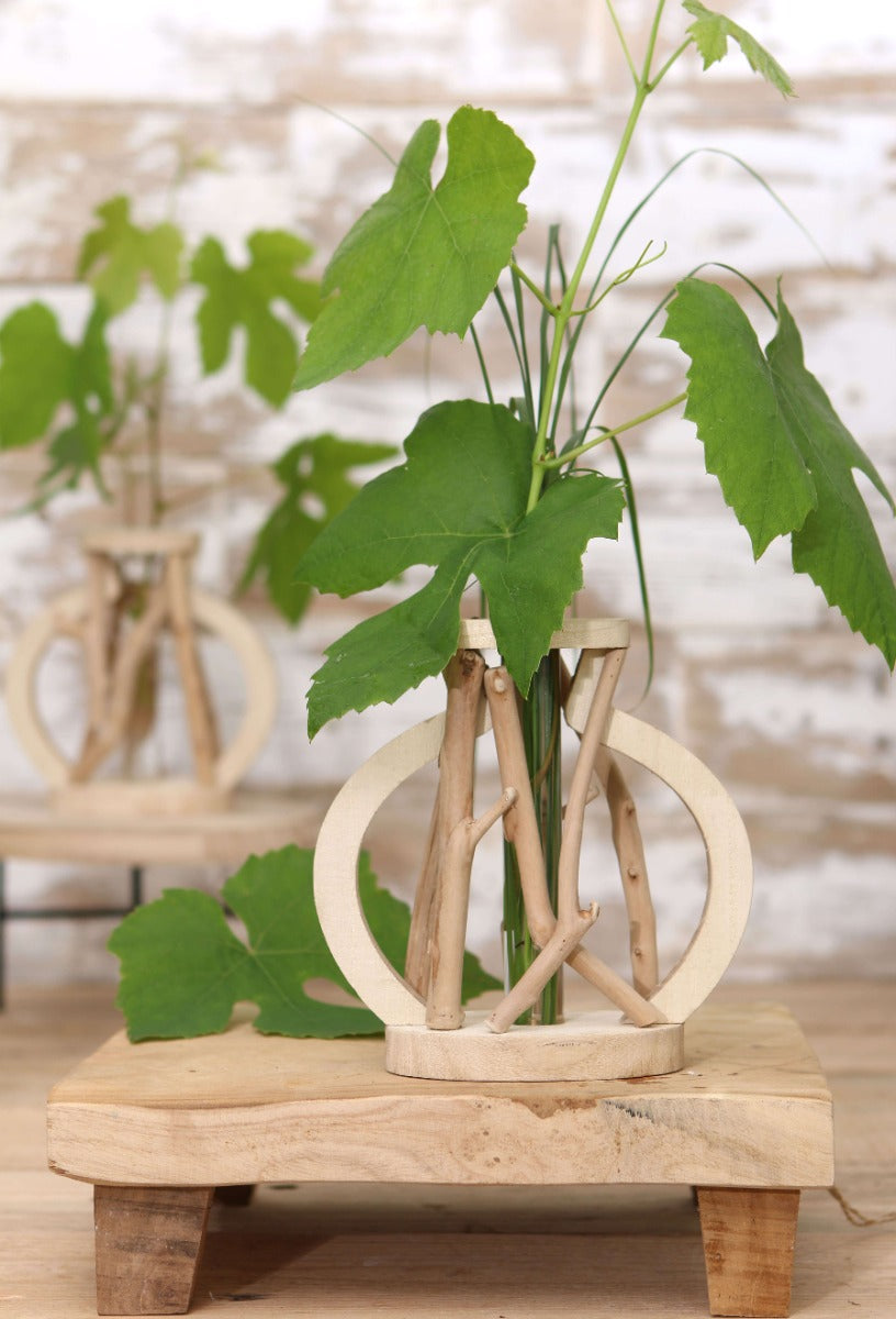 Tube à essai avec support en bois flotté, grand format (1 pièce)