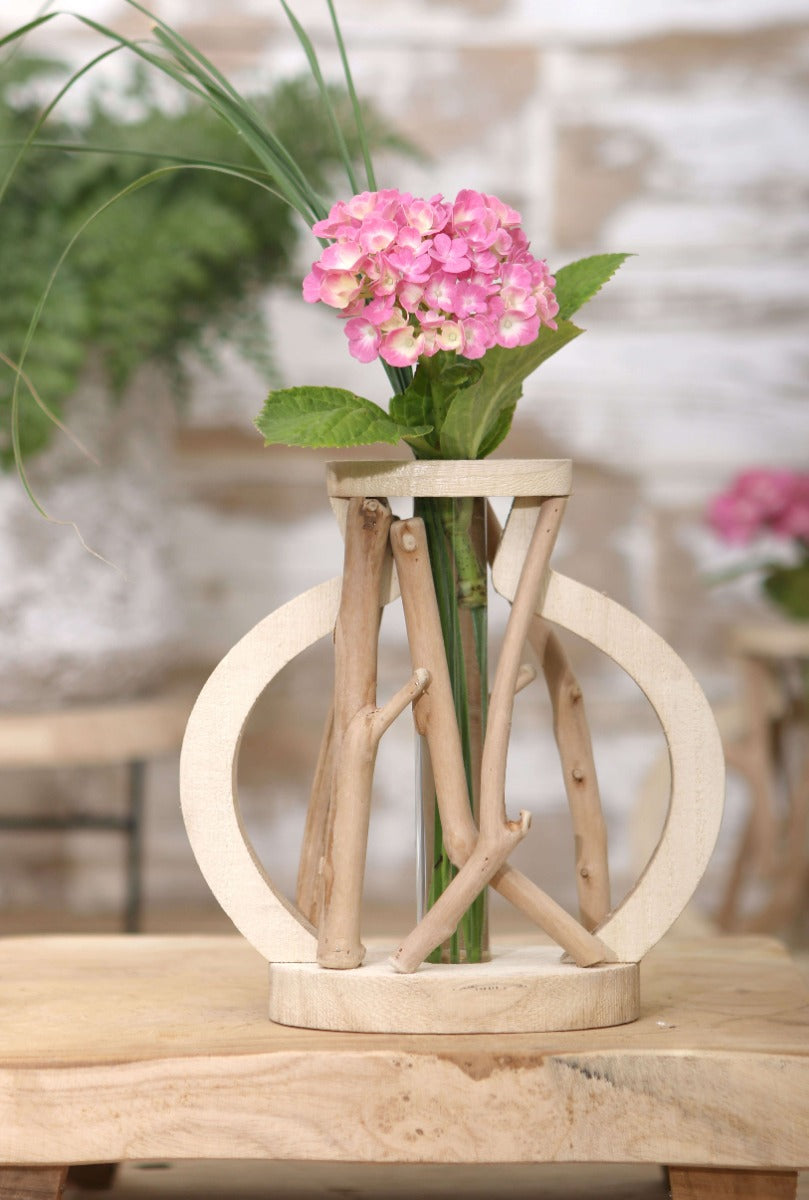 Tube à essai avec support en bois flotté, grand format (1 pièce)