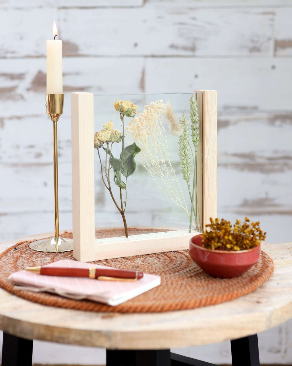 Support en bois pour fleurs séchées, etc. 21 cm de haut (1 pièce)