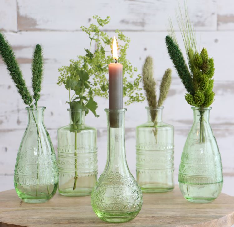 Flower vase Porto Ø7.5cm and 14.5cm high Green - Packlinq