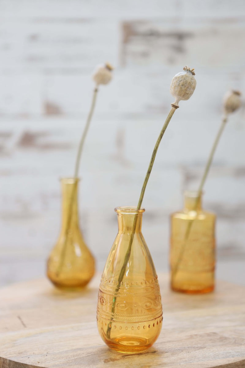 Flower vase Rome Ø7.5cm and 16cm high Ochre - Packlinq